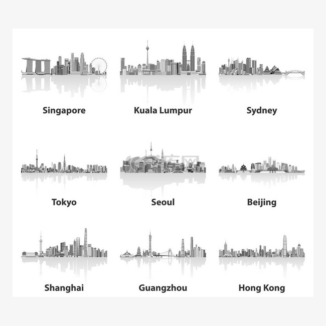 新加坡、 吉隆坡、 悉尼、 东