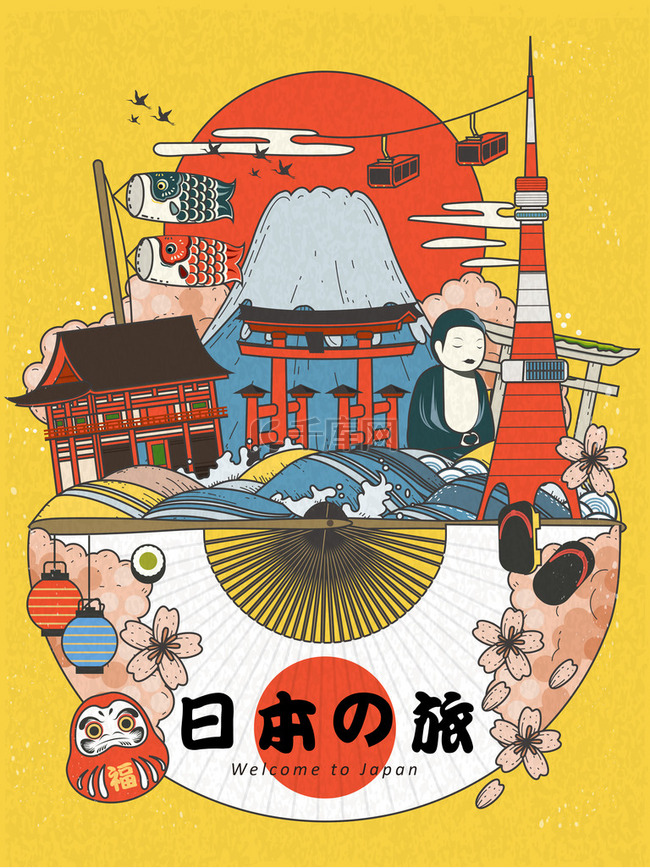 可爱的日本旅行海报