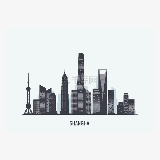 上海的天际线轮廓