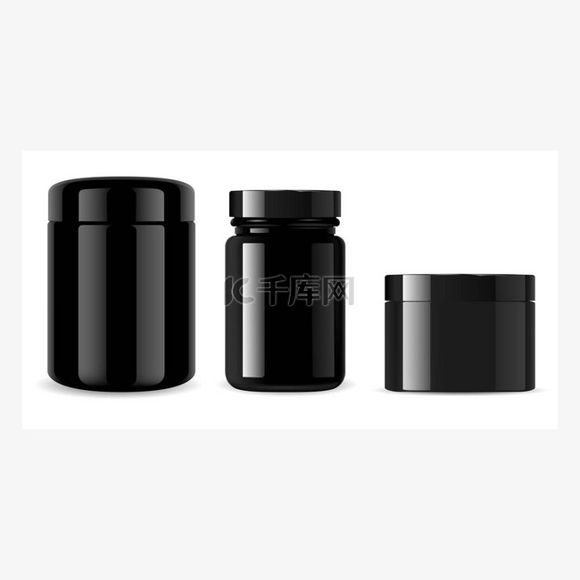 黑色的罐子黑色玻璃瓶,造型光滑