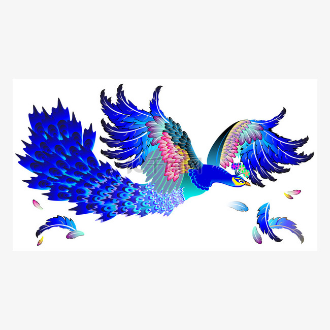 蓝色魔力鸟的插图.