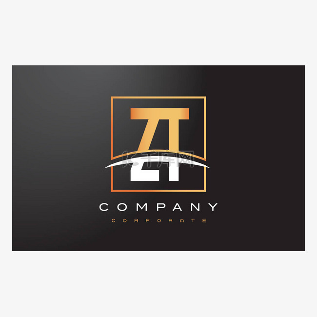 Zt Z T 金色字母标志设计