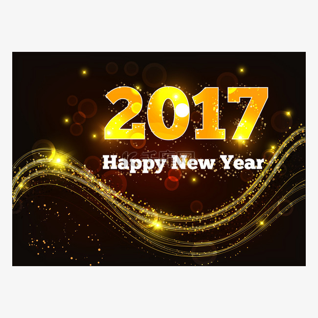 贺卡快乐新的一年 2017年。
