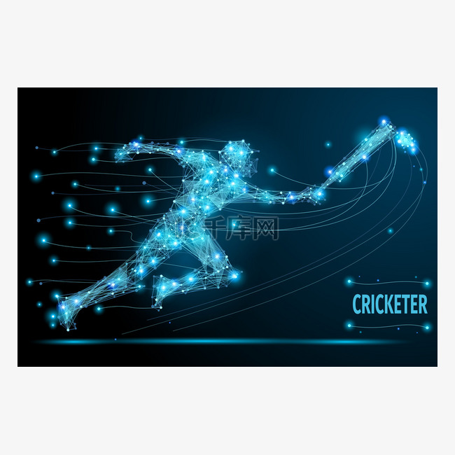 Cricket player poly
