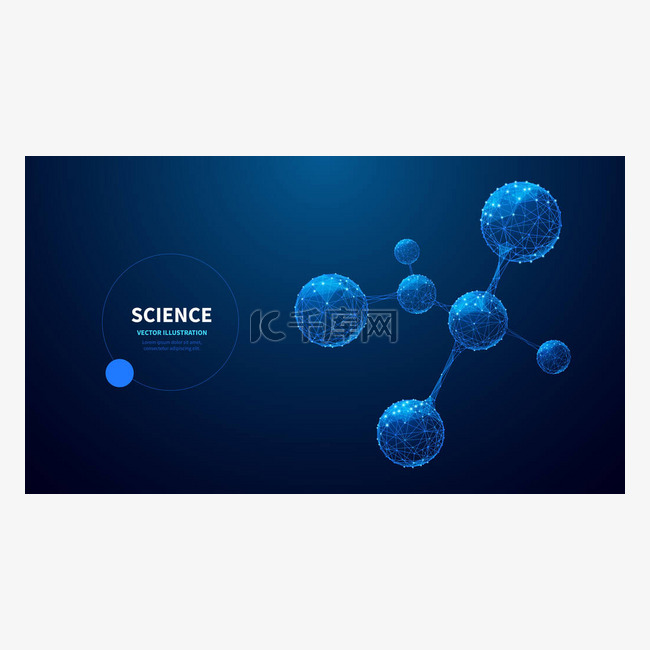 model of molecule low poly wireframe素材图片免费下载千库网