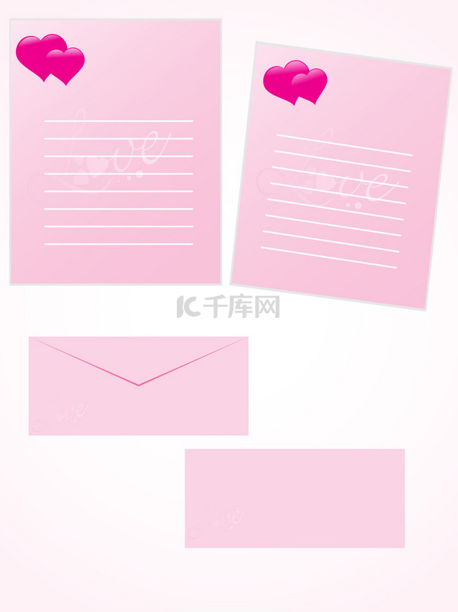 粉色信笺和信封