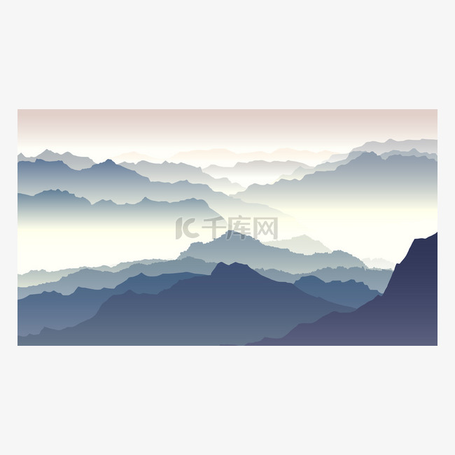 暮光之城在山中的横向插图.
