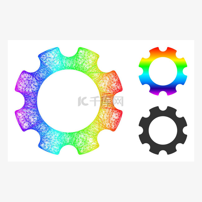 Rainbow Net Gradient Gear Icon