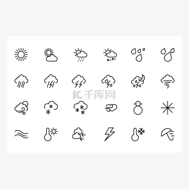 Weather Vector Line Icons 2