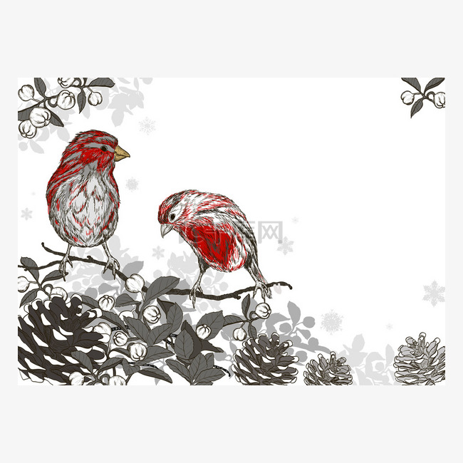 圣诞节手绘背景为圣诞节设计与冬
