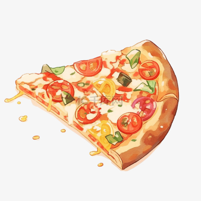 美食披萨元素免抠手绘