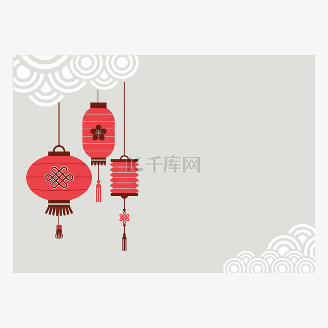 有灯笼的中国新年背景
