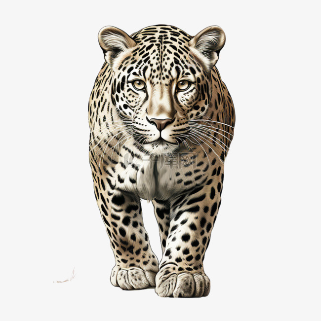 豹子猫科动物元素立体免扣图案