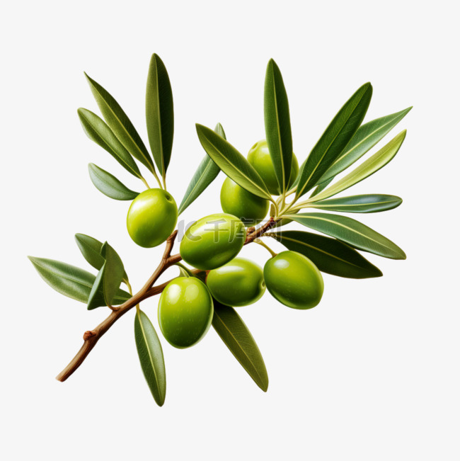 橄榄特色植物元素立体免扣图案