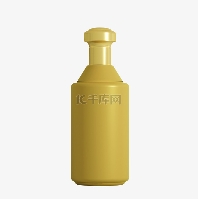 C4D黄色白酒瓶子