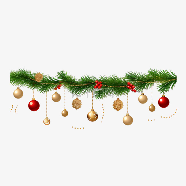 圣诞吊饰松树免扣元素装饰素材