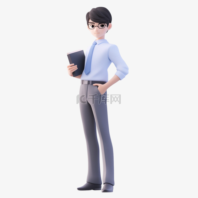 3D立体卡通人物形象男老师男教