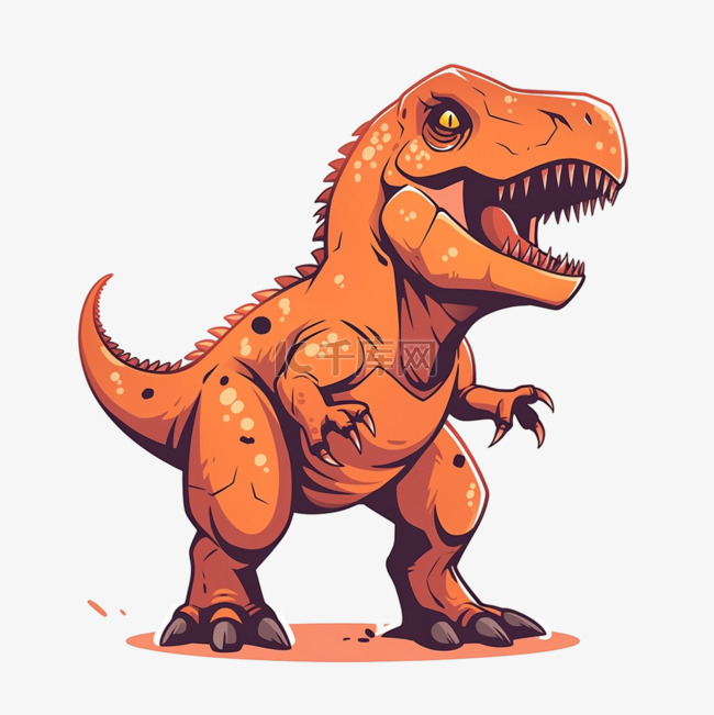 恐龙牙齿卡通元素立体免扣图案