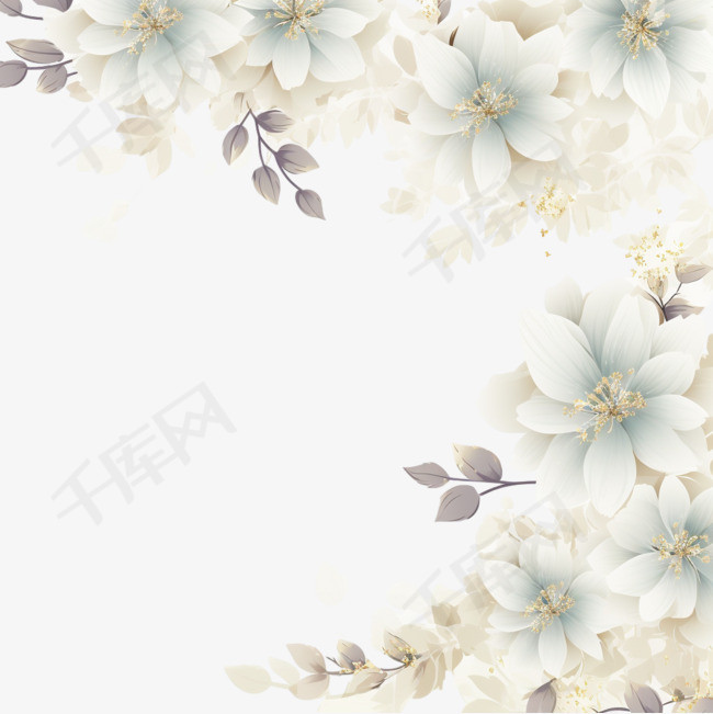 优雅的白色花卉背景