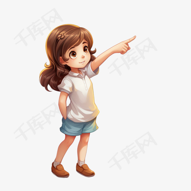 儿童女孩指向素材图片免费下载-千库网