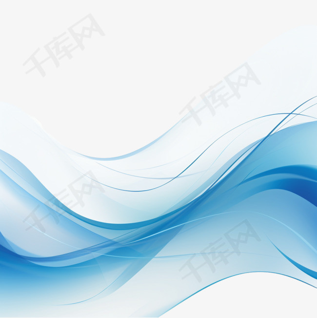 模板的抽象蓝白波背景插图