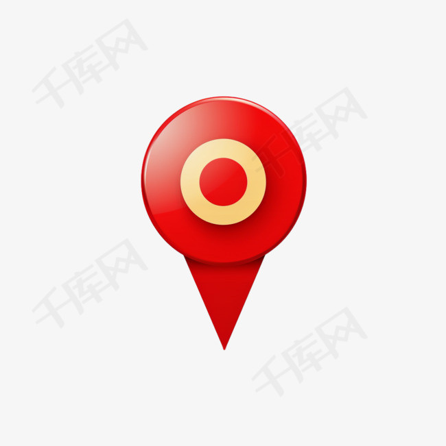 图钉符号表示GPS地图的位置。
