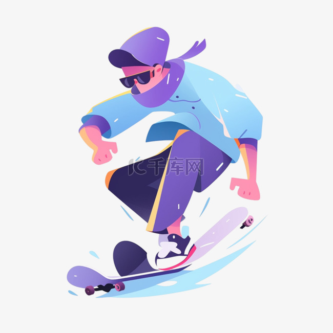 滑板运动场运动员蓝色亚运会立体