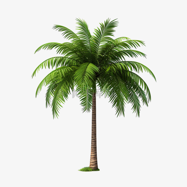 椰树简约棕榈树元素立体免扣图案