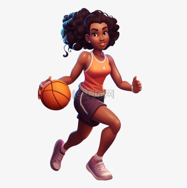 女孩投篮篮球女篮立体可爱打篮球