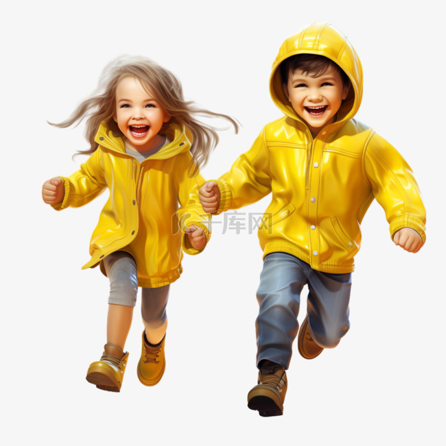 雨衣儿童孩子元素立体免扣图案