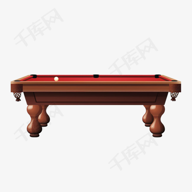 红棕色台球桌