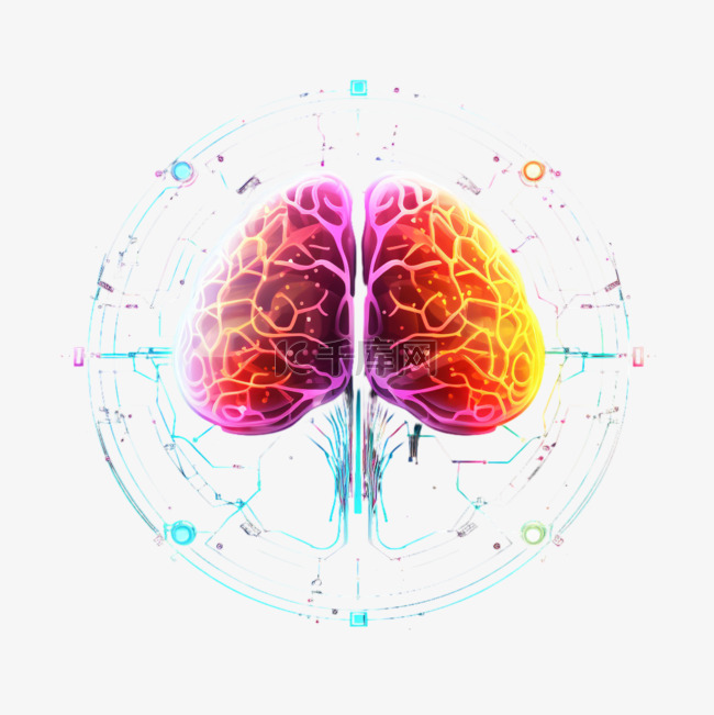 色彩思考大脑免扣元素装饰素材