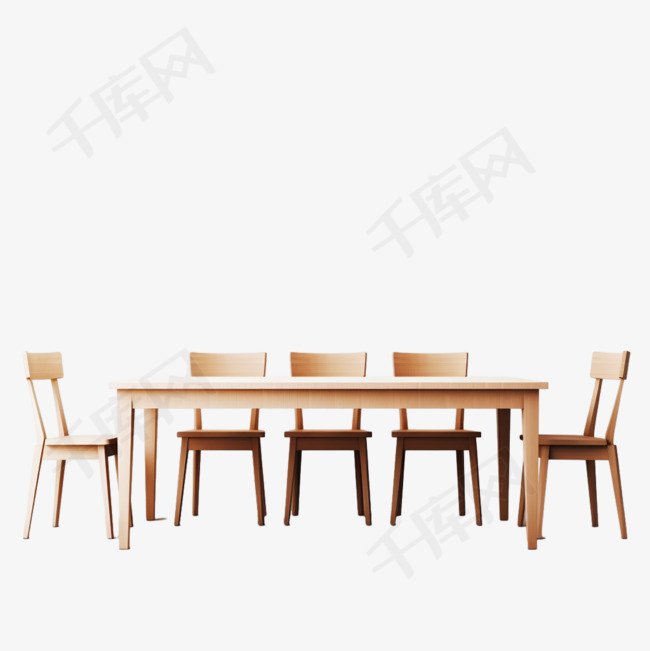 空空的木桌和椅子