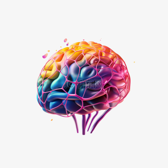 色彩器官大脑免扣元素装饰素材