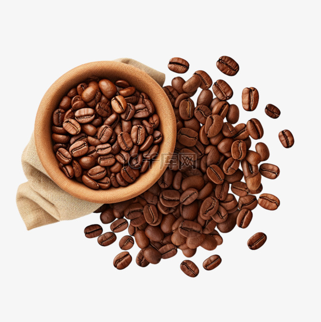咖啡实体植物元素立体免扣图案