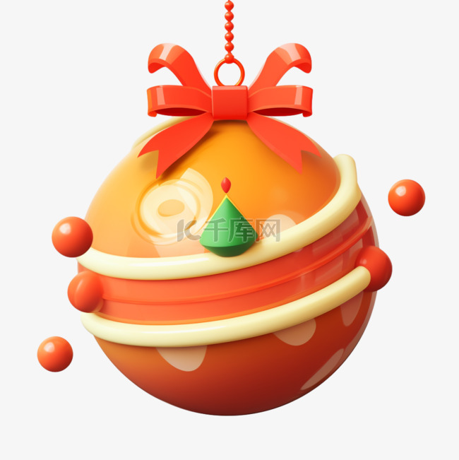 圣诞节黏土风格装饰彩球立体元素