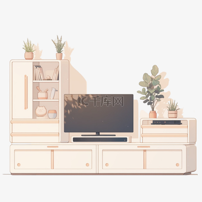 家具简约电视柜元素立体免扣图案