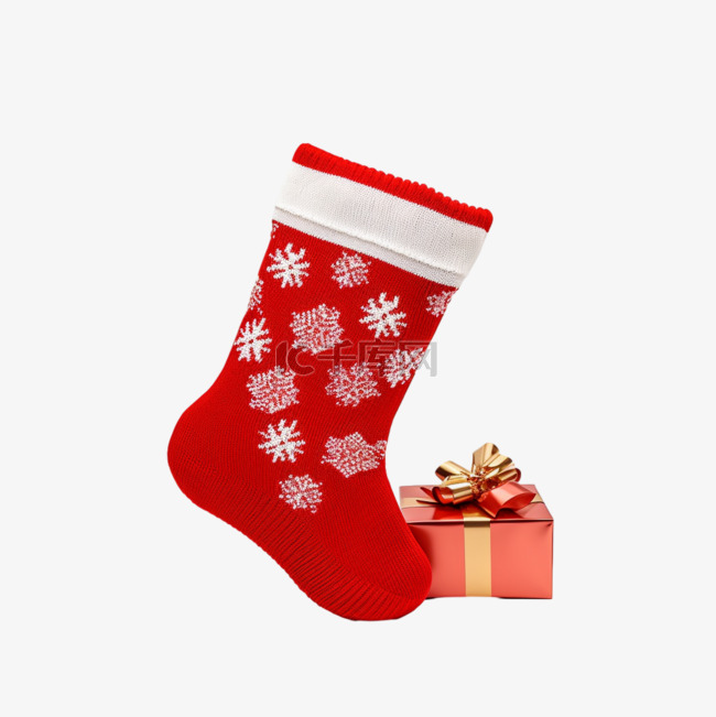 圣诞节3d免抠圣诞袜礼物元素