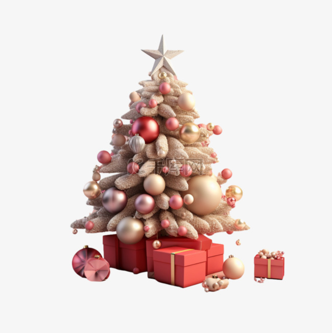 圣诞嗨皮树圣诞树立体风圣诞节松