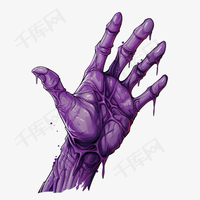 紫色僵尸手的手掌