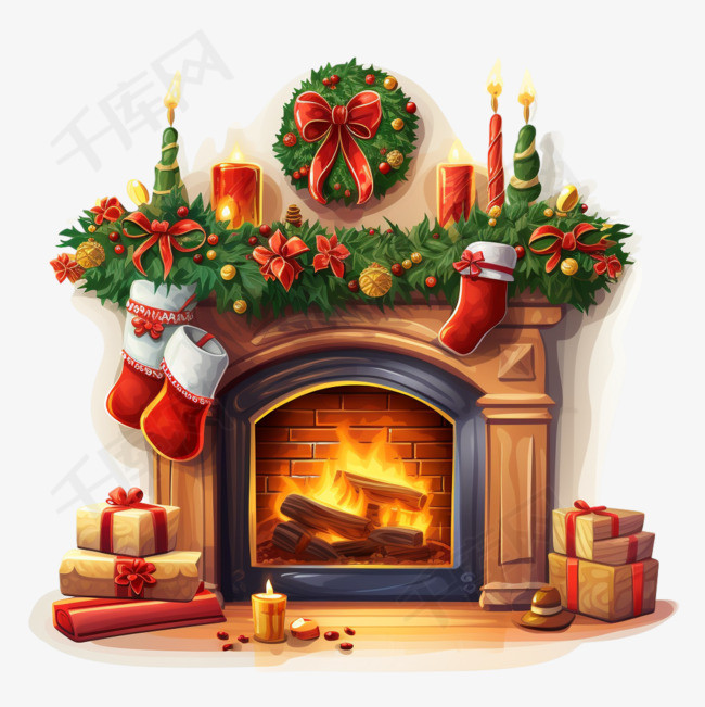 壁炉旁的圣诞节