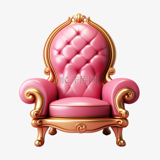 沙发欧式粉色元素立体免扣图案