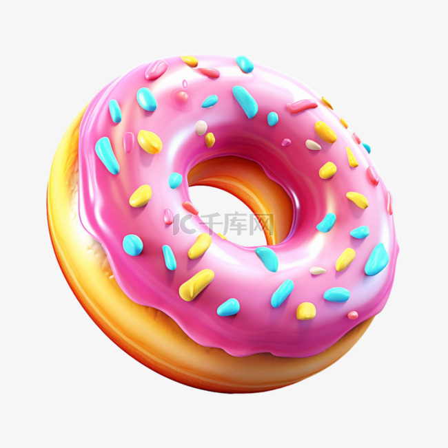 甜圈圈3d甜品元素立体免扣图案
