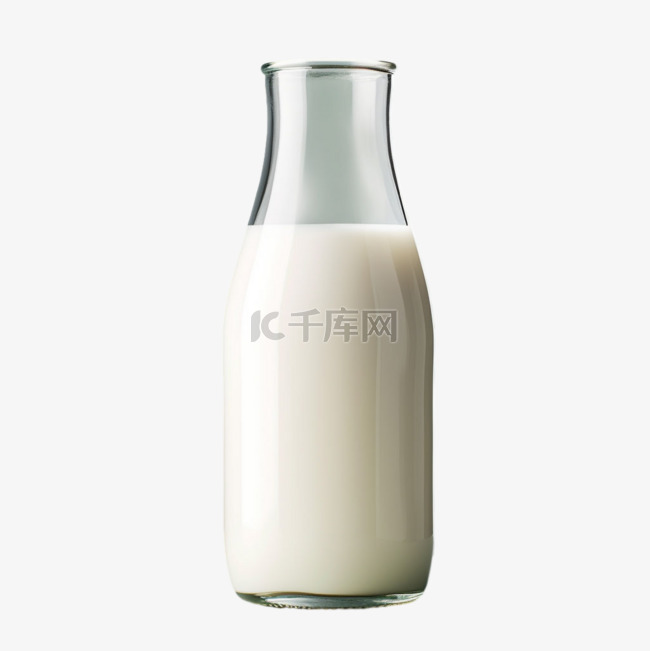 牛奶玻璃瓶建模元素立体免扣图案