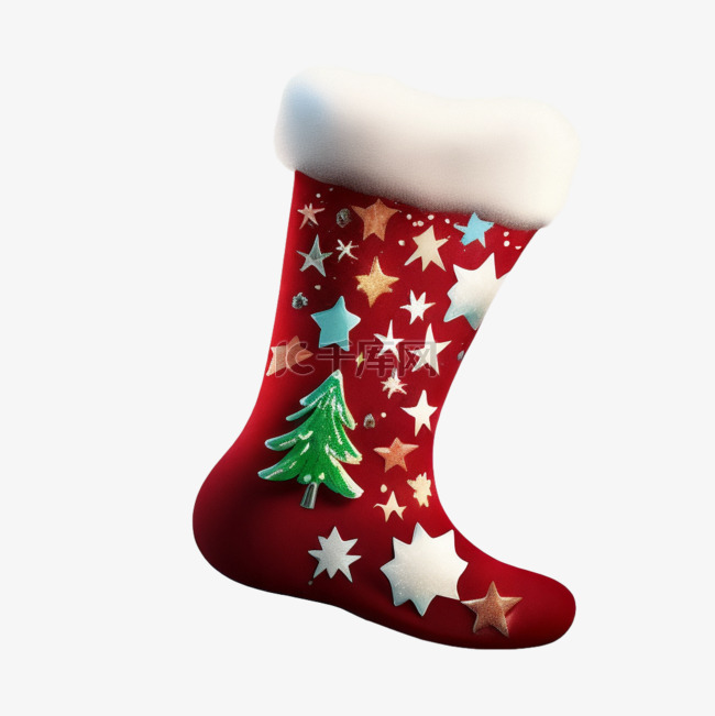 圣诞节圣诞袜元素简约风格