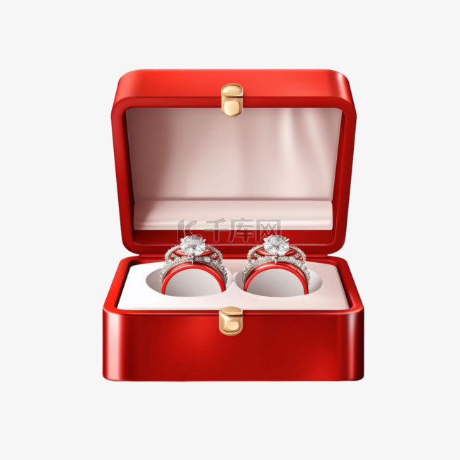 戒指首饰盒特色元素立体免扣图案