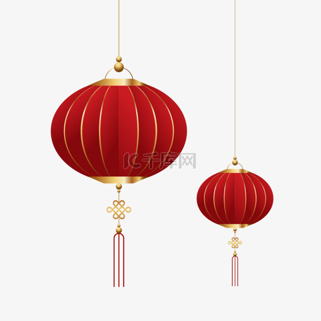 国风灯笼春节新年元素素材图片免费下载-千库网