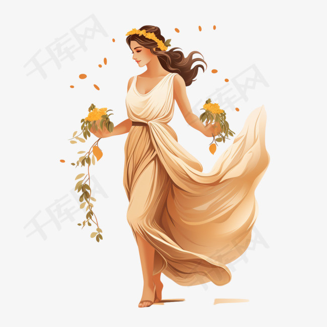 希腊女神风格的孕妇
