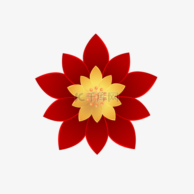 中式花瓣中国风新年春节装饰免抠