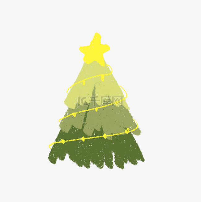 圣诞冬日扁平简约圣诞树设计图